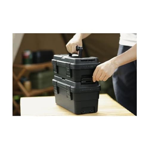 RISU S-6 Toolbox, Trunk Cargo, Stack Cargo, Approx. 6L, Black, Made in Japan, Waterproof, Outdoor Storage, Camping, GHON188