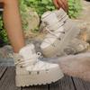 Winter new thick-soled velvet lace-up snow boots for women, large size warm towel, short boots, cotton shoes for women