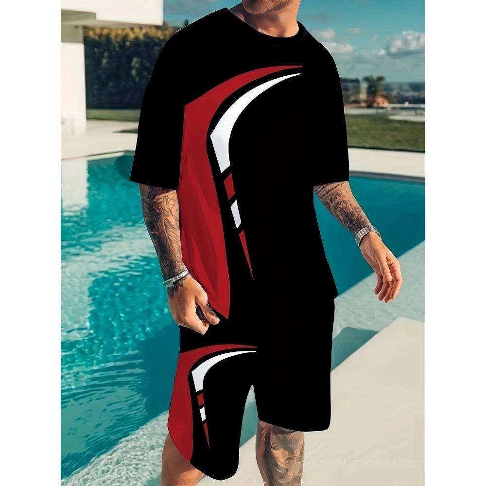 Summer Street Men's Casual Fashion Loose Comfortable Short Sleeve Set