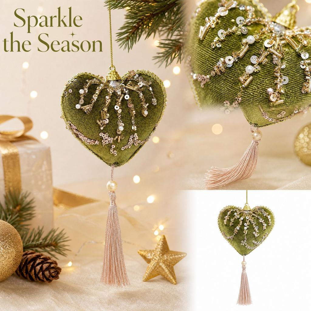 Christmas Foam Glitter, Tree Star and Shaped Hanging Ornaments for Holiday Decorations