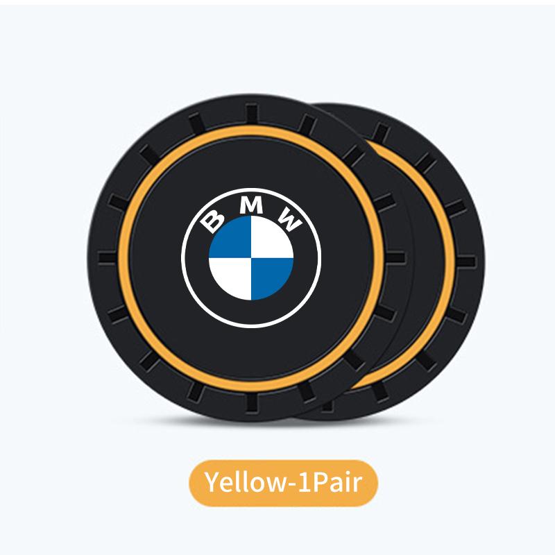 For BMW 1 W E82 2Pcs Car Coaster Silicone Mat Water Cup Holder Anti-Slip Pad For BMW X3 X5 M5 M3 E46 E90 E60 F10 E39 F30 E36 G30 E87 E70