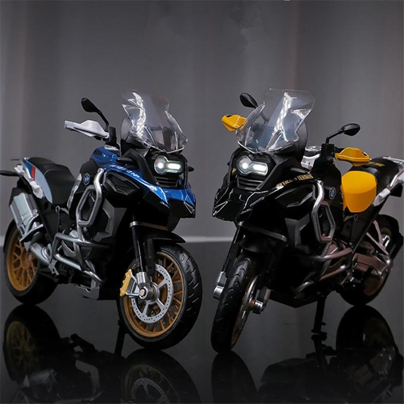 1/12 Scale R1250 GS Diecast Motorcycle Model Toy with Sound and Light for Kids Toddler Boys Girls Gift Collection