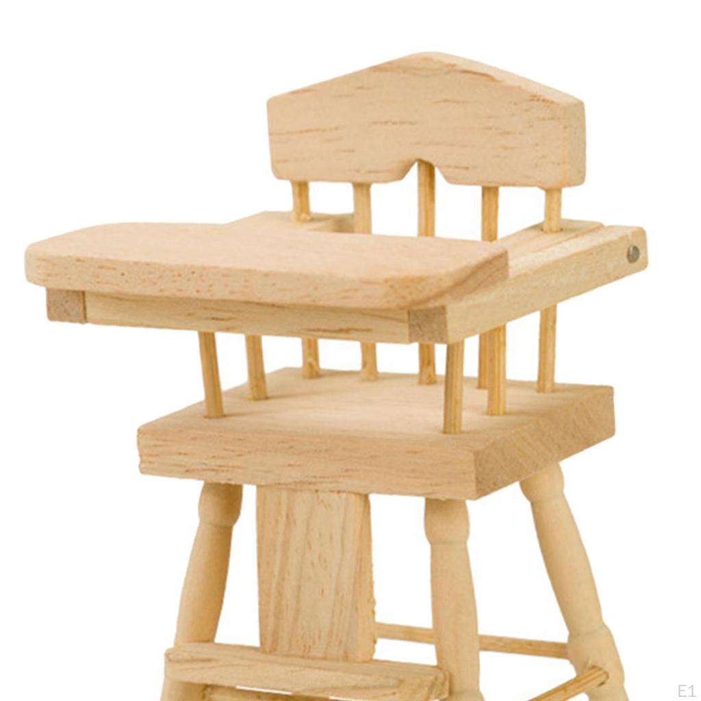 1/12 Dollhouse High Chairs Miniature Highchair Micro Landscape Small Doll Chair Model for