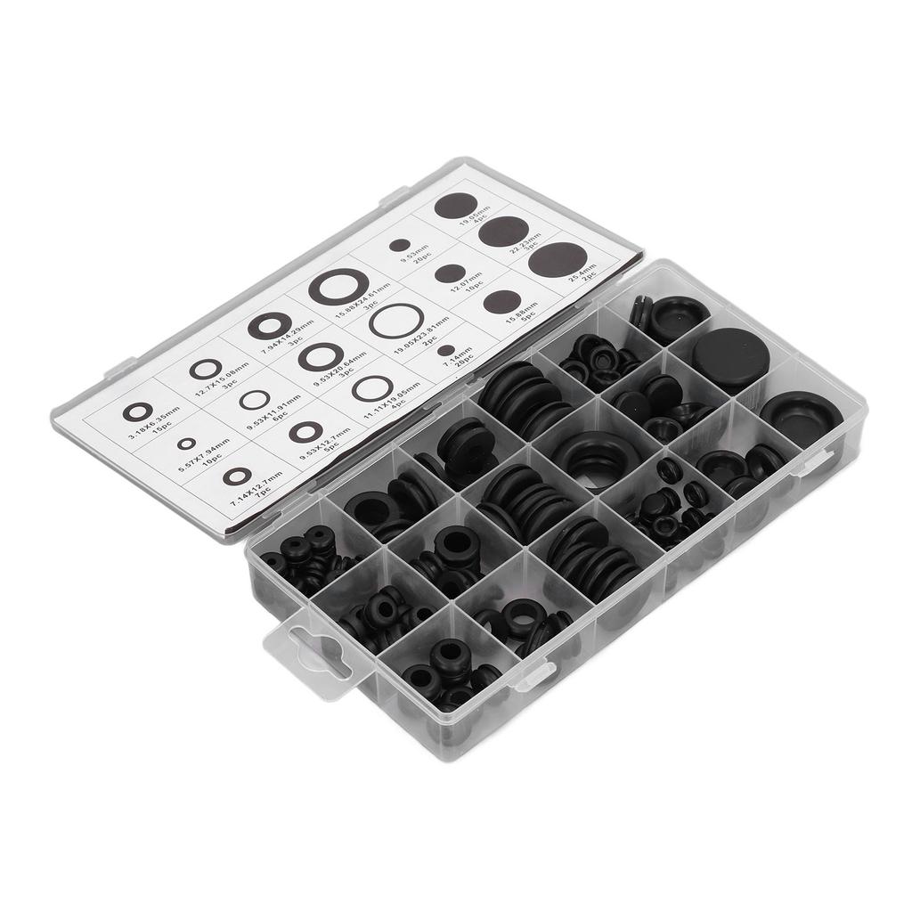 125 Stück Tüllen-Sortiment Gummi Dichtungsöse Ring Dichtung Kombinationsset für Automobil