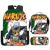 3Pcs Set NARUTO Anime Kids Mochila School Backpack with Lunch Bag & Pencil Case,Lightweight & Durable,For Ages 6-10 Boys & Girls