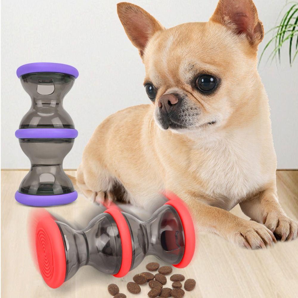 

Roller Shaped Cat Dog Food Tumbler Red Purple Green Yellow Pet Leak Food Ball Pet Cat Dog зелений