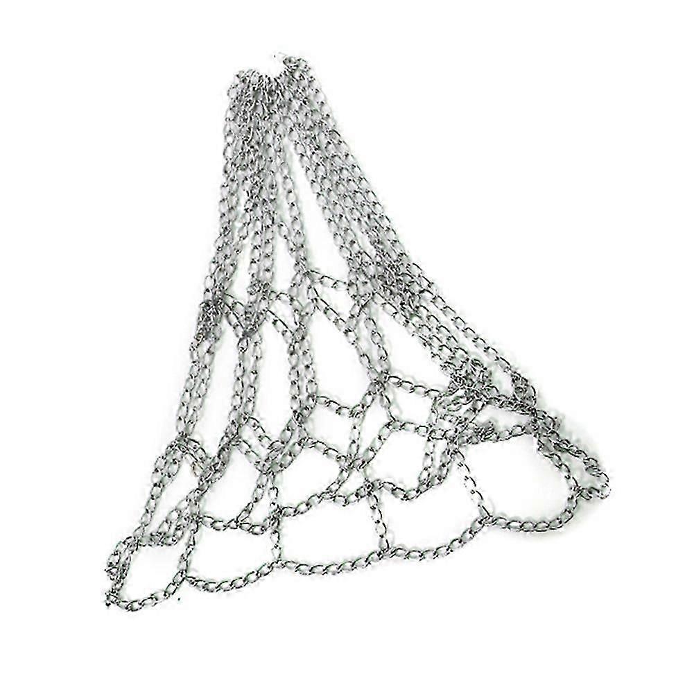 Sport Iron Chain Basketball Net Outdoor 12 Standard Heavy Duty Basketball Goal Replacement Net,Silv