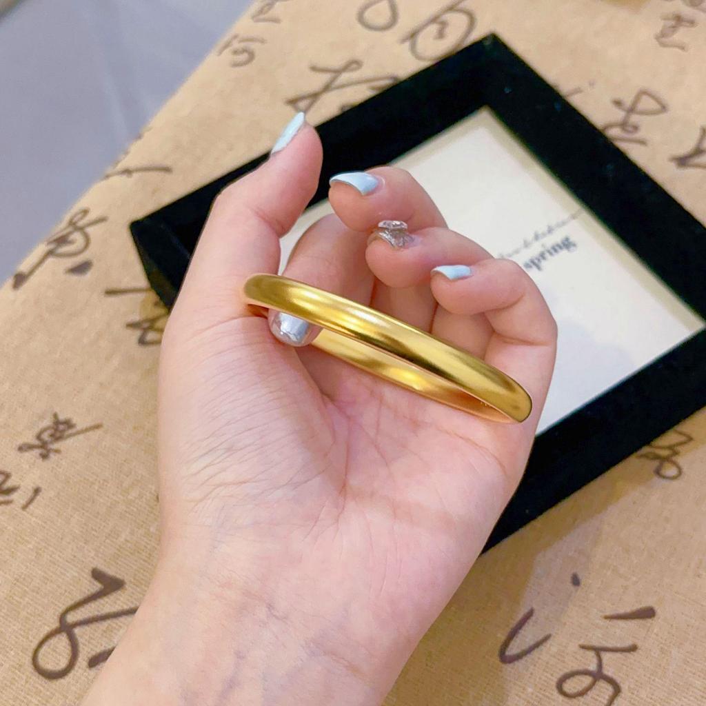 Antique-style High-Quality 7N Gold Bangle, Women's Bracelet from TikTok Collection