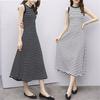 Korean Retro Striped Sleeveless A-line Dress for Women