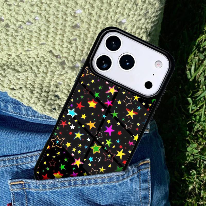 Stars Colourful Phone Case For iPhone 17 AIR 16 Pro Max 15 14 Pro 11 12 13 Shockproof Silicone Cover