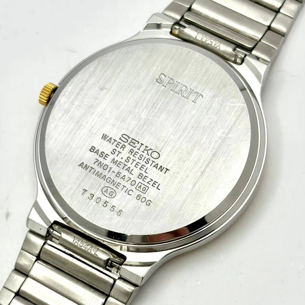SEIKO Spirit Watch 730556 with Original Strap [New Battery] Men's 7N01-5A70