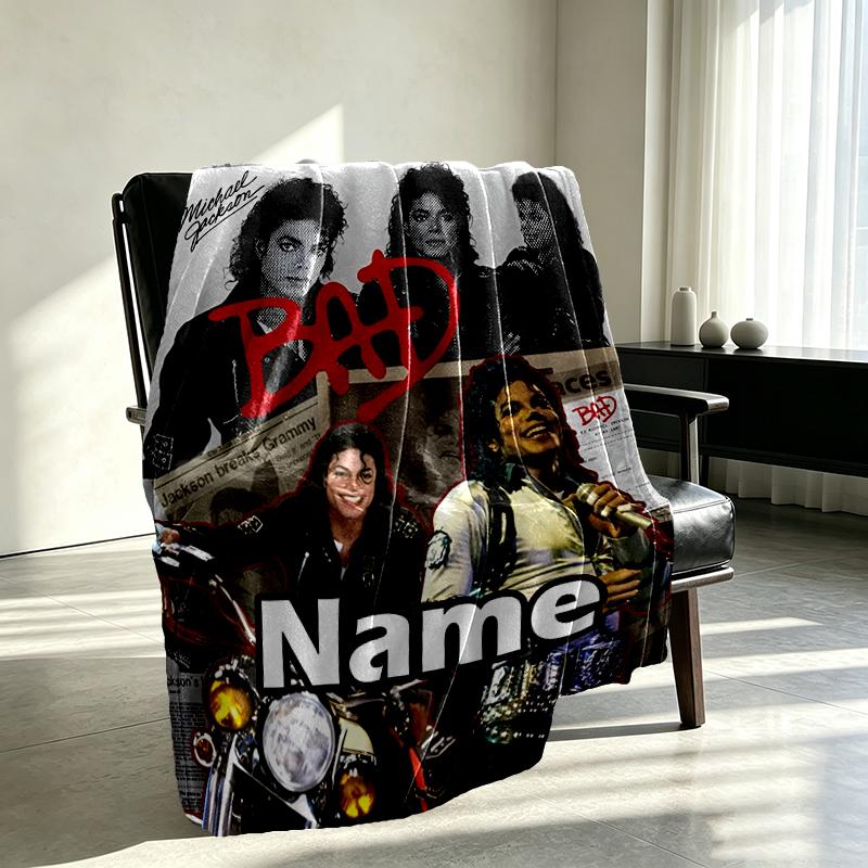 Coperta Personalizzata con Nome Michael Jackson, Arredamento Casa, Camera da Letto, Divano, Campeggio, Divano, Regali per Compleanno Natale
