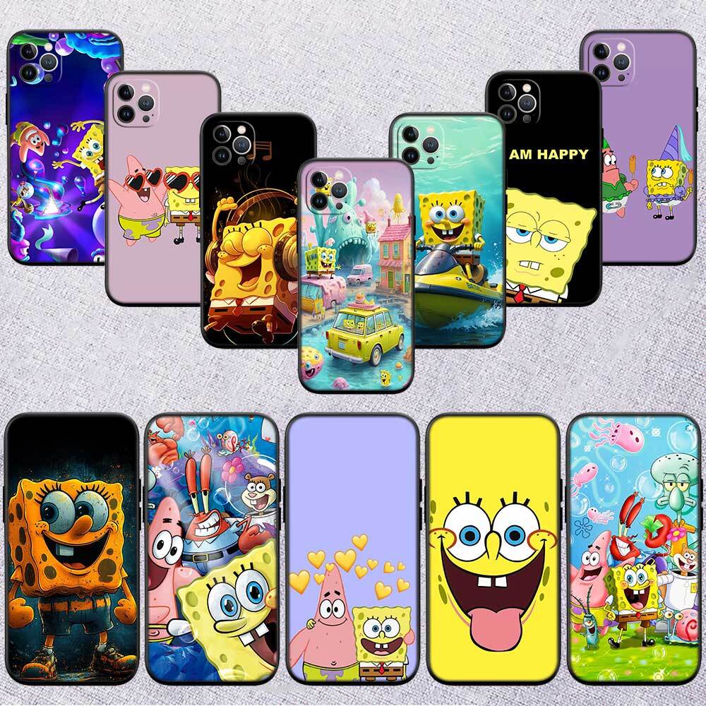 Cartoon SpongeBob Phone Case for Motorola Edge 60 60s 70 G86 G56 G54 E14 G04S G45 G54 G64 X30 X40 X50 S30 S50 Pro Power Tylus