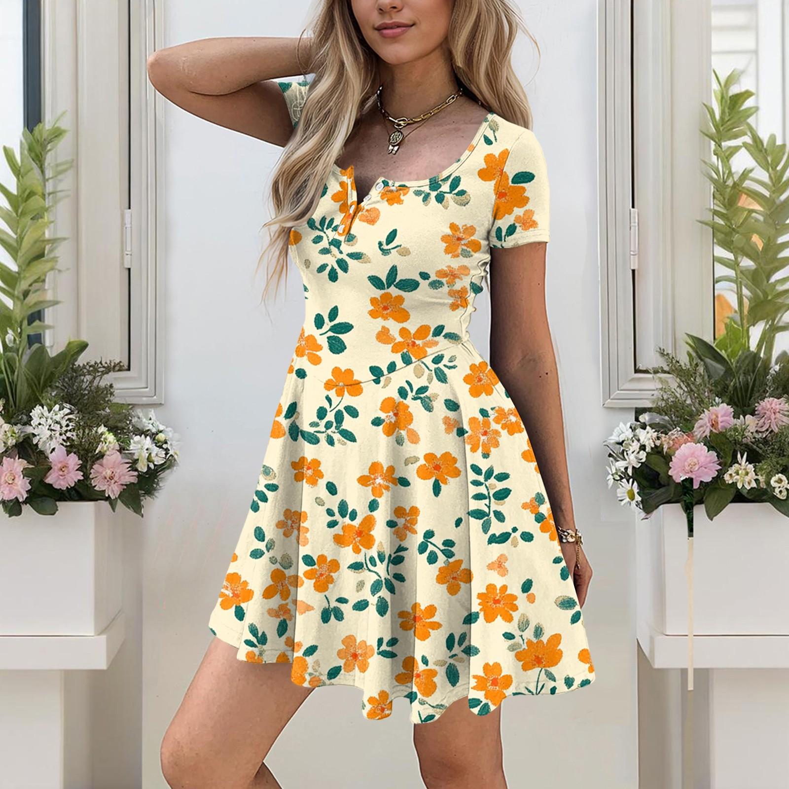 

Женская повседневная облегающая юбка с цветочным принтом, застегивающаяся на пуговицы, с карманами XL жёлтый