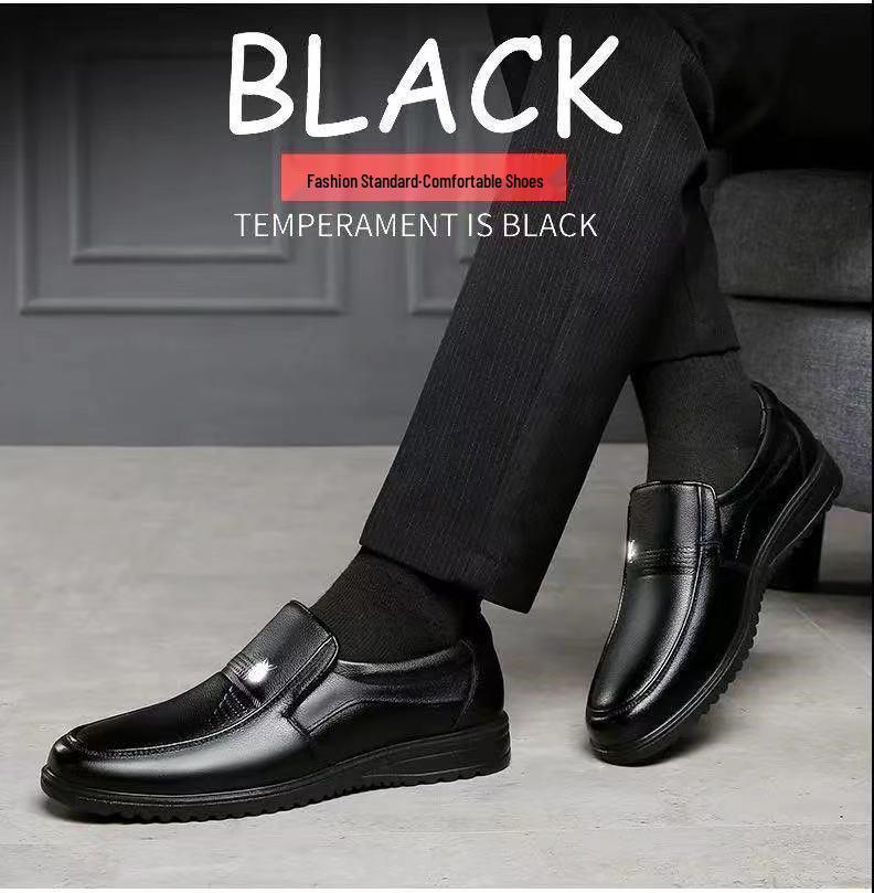 2026 Men's Casual Versatile Leather Shoes: Autumn/Winter Wear-Resistant, Non-Slip Dad Shoes