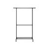 SONGMICS Industrial Clothes Rack on Wheels, Maximum load of 110 Kg, Double Garment Hanging Rod, Heavy Duty Commercial Display, Black