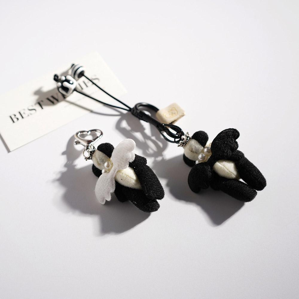 Cartoon Panda Pendant Keychain Plush Animals Backpack Hanging Piece Bag Charm Car Key Chain Trend Accessories Gift A524