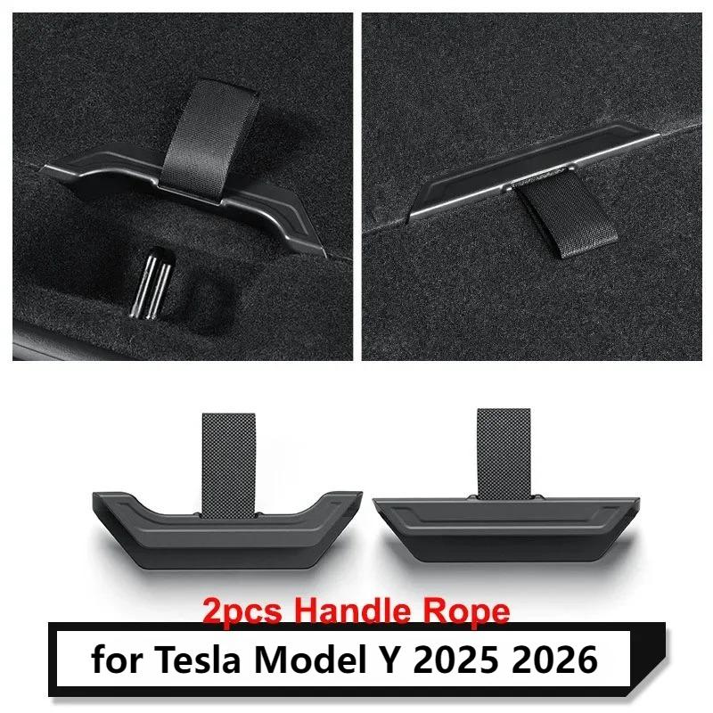 For New Tesla Model Y Juniper 2026 Rear Trunk Lid Open Handle Rope Tail Box Cover Pull Strap DrawString Launch 2025 Accessories