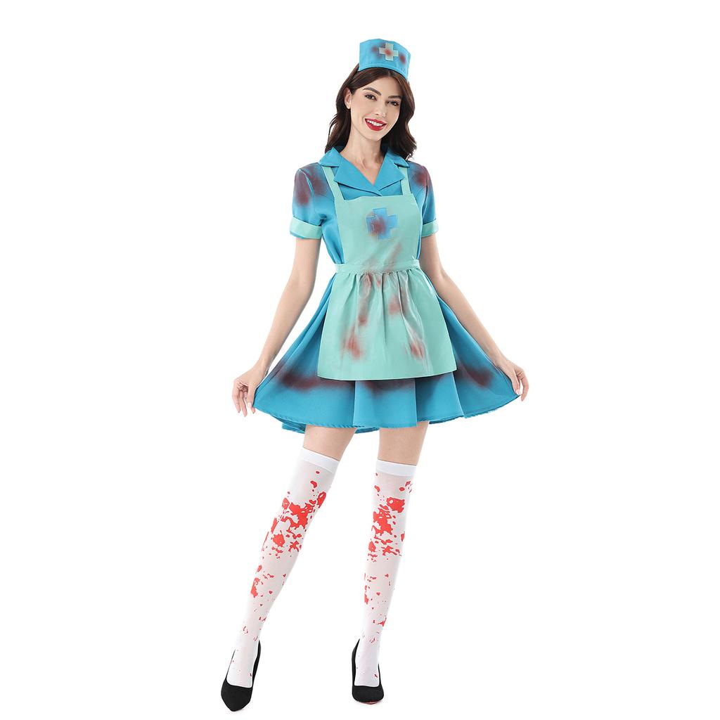20.26 million Halloween Costume Cosplay Sexy Doctor Nurse Costume Bloody Horror Dress Show Costume