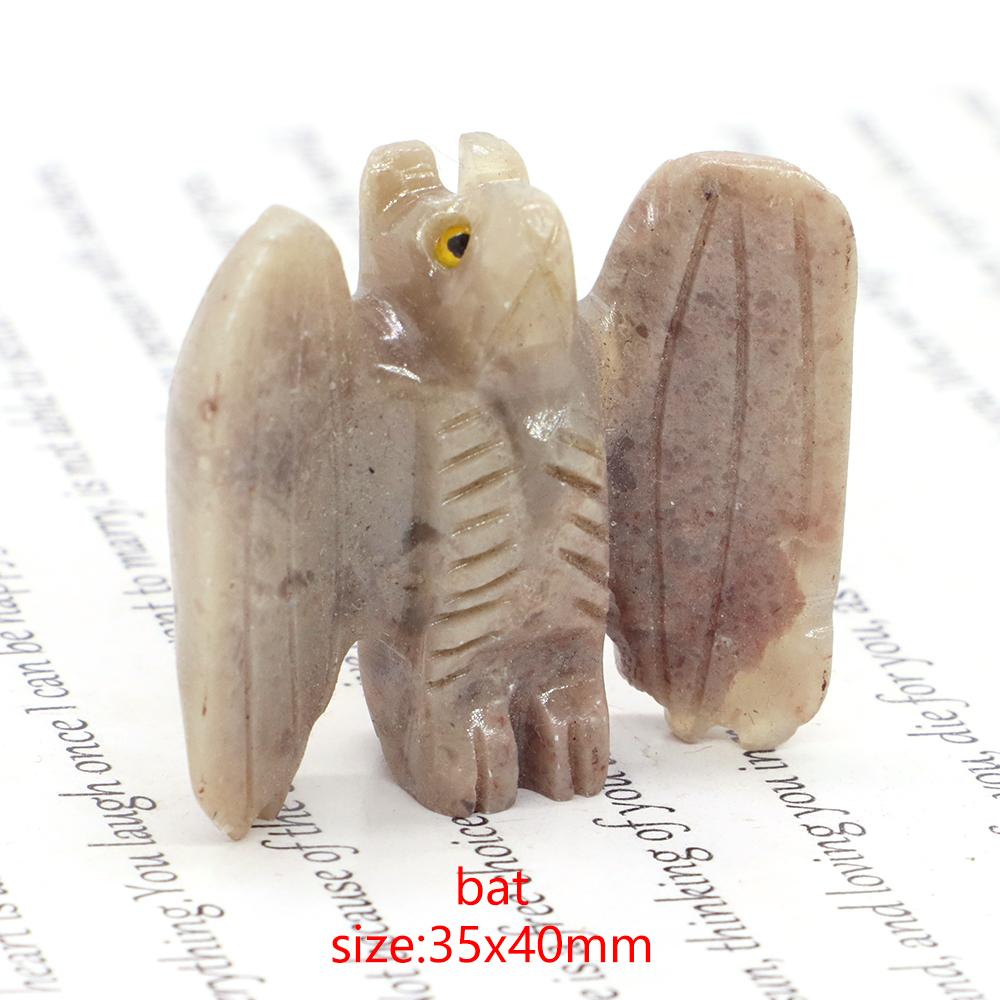 Mini Animals Frog Figurine Ornament Natural Shoushan Stone Carving Healing Crystal Fish Dinosaur Statue Room Desk Crafts Decor