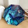 1pc Enchanted Forest Butterflies Umbrella with Plastic Handle,Suitable for All Seasons Home Travel Outdoor UmbrellaDD159