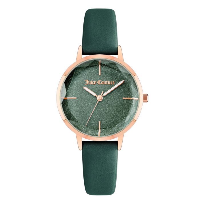 Montre femme - Juicy Couture - JC1326RGGN - Cuir - Quartz - 34mm doré rose