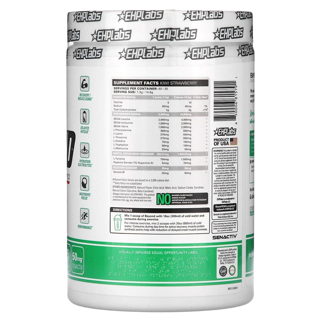 EHPlabs, Beyond BCAA + EAA, Kiwi Strawberry, 15.5 oz (438 g)