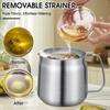 1.5L/2L Oil Filter Pot with Strainer and Frying Basket 304 Stainless Steel Oil