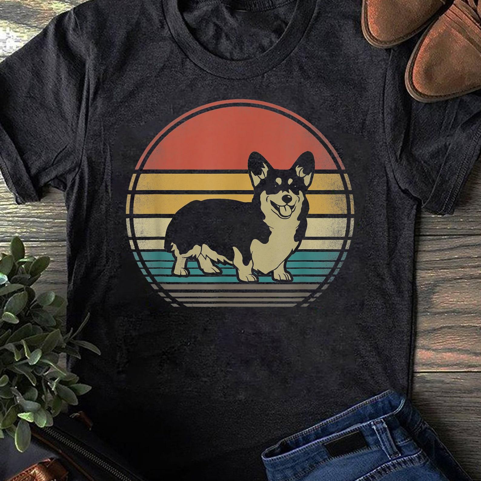 Corgi Dog Retro Vintage 60s 70s Funny Corgi Loves Gift, Retro Vintage Corgi, Corgi Mom, Pembroke Welsh Corgi, Corgi Dog Tee 2XL