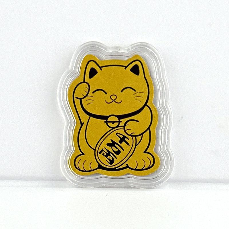 Pure Gold Fortune Maneki-neko and Pixiu Wealth God Phone Sticker Omamori