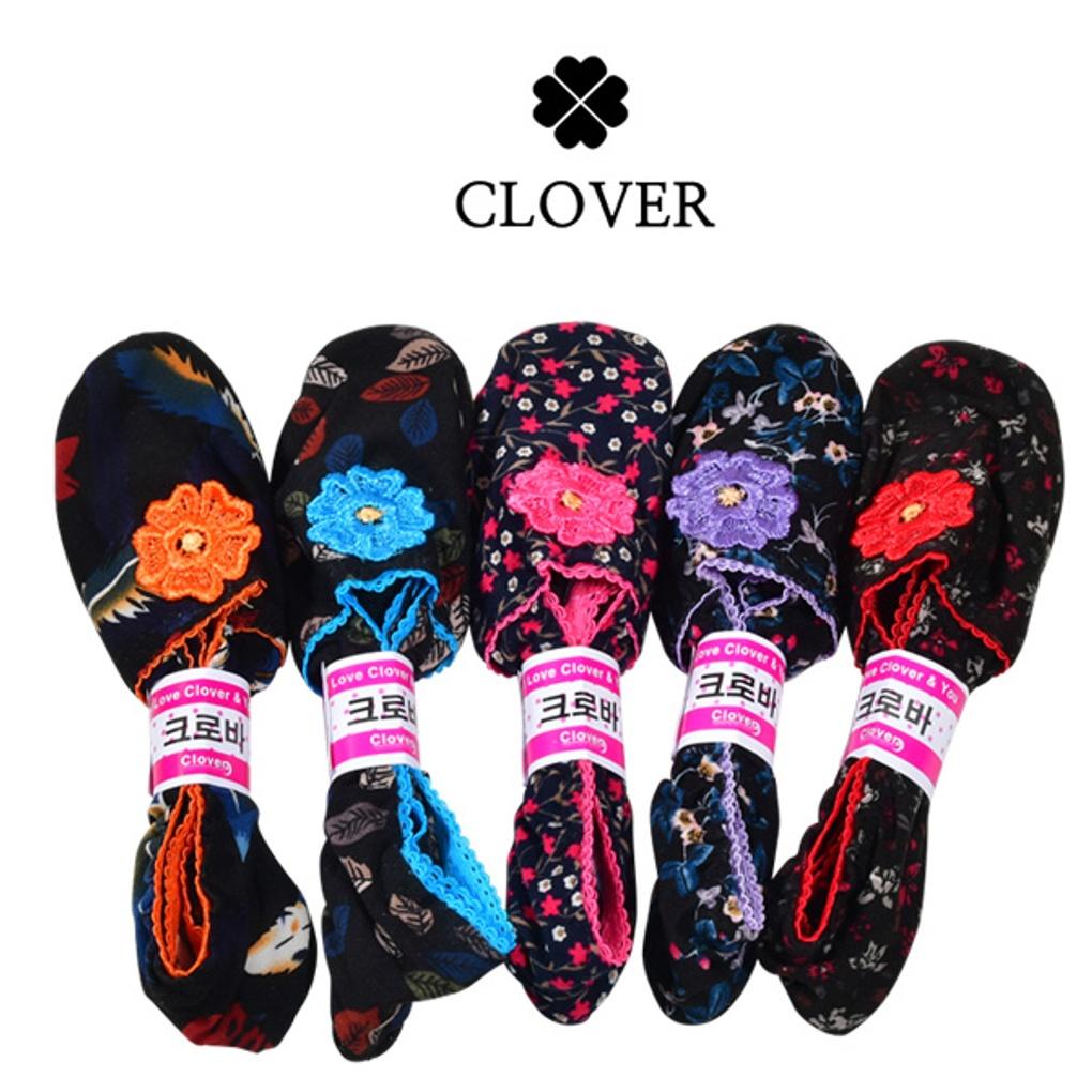

[Clover] Ladies slippers with embroidered flower pattern on the instep 5 pairs of random delivery