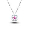 0.5ct Moissanite Necklace for Women Sparkling Simulated Diamond Pendant Beating Heart S925 Silver Fine Jewelry Gift