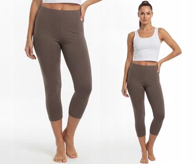 Baumwoll-Leggings 3/4 Polnischer Hersteller Farbe DUNKELBEIGE Größe XXL
