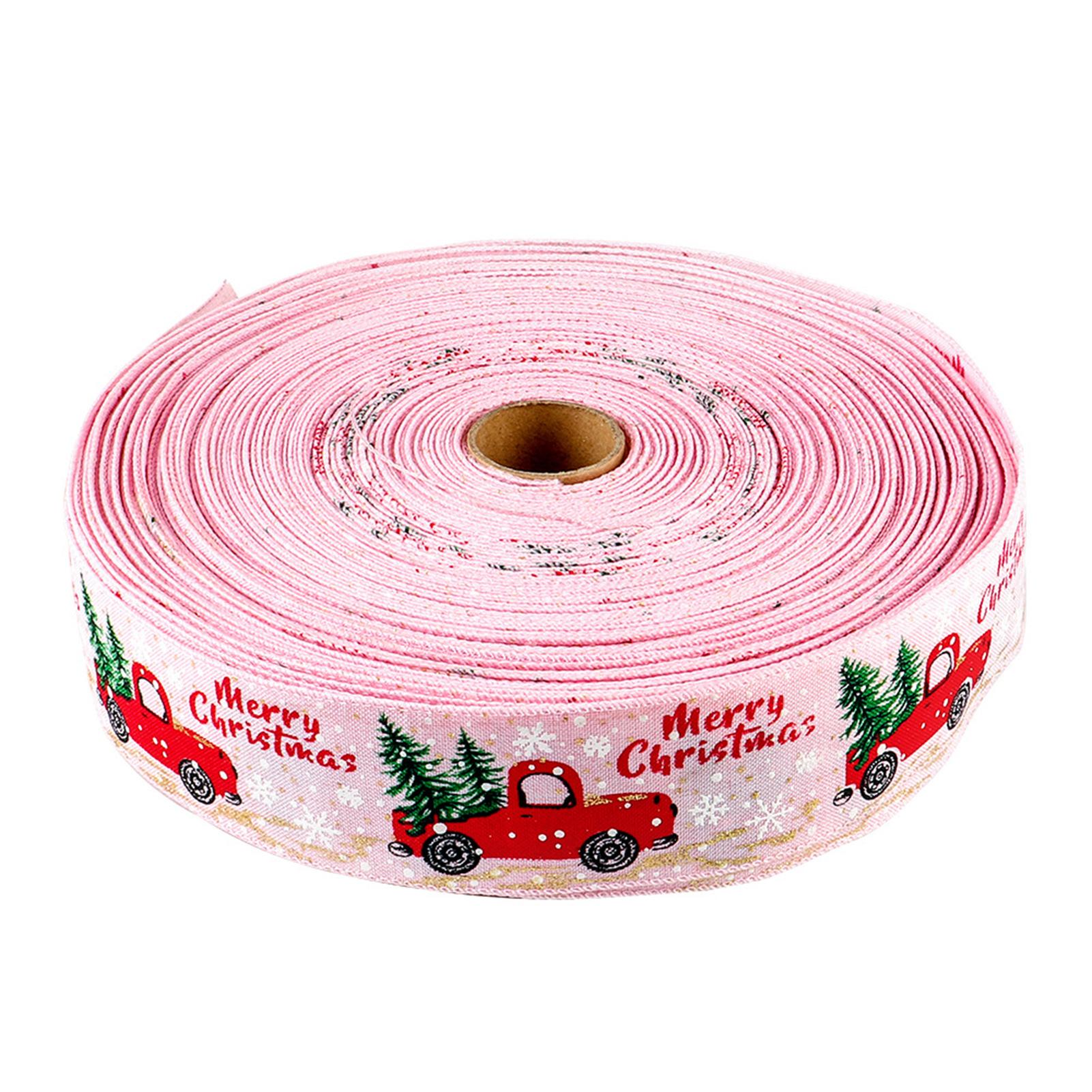 

Лента «сделай сам», отличная праздничная безопасная рождественская лента «сделай сам», рождественская елка, блестящая декоративная лента с принтом, декоративная лента для дома 5 m розовый