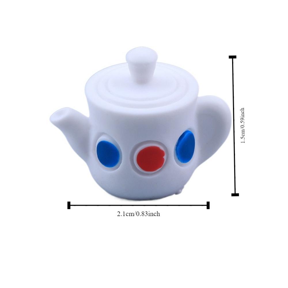 Model Dollhouse Miniature Teapot Cups Set Kettle Simulation Teapot Model Dollhouse Accessories
