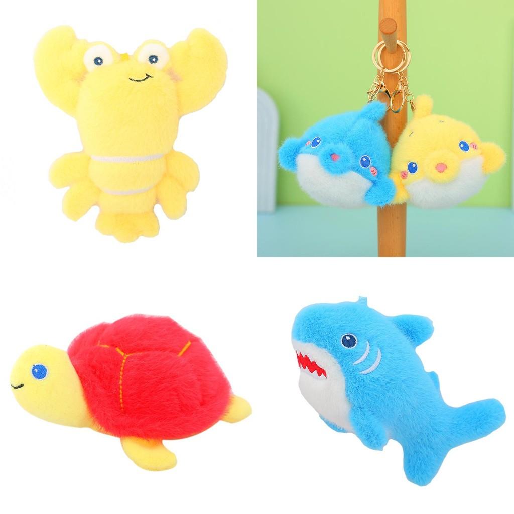 Delightful Ocean Animal Plush Keychain Assortment Available In Multiple Fun Colors