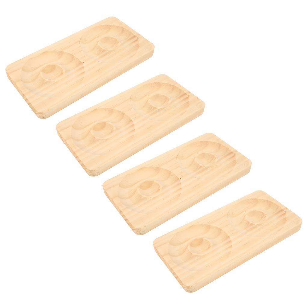 4pcs Bead Bracelet Display Tray Smoothly Solid Wood Jewelry Display Tray for Dressing Table Bedside