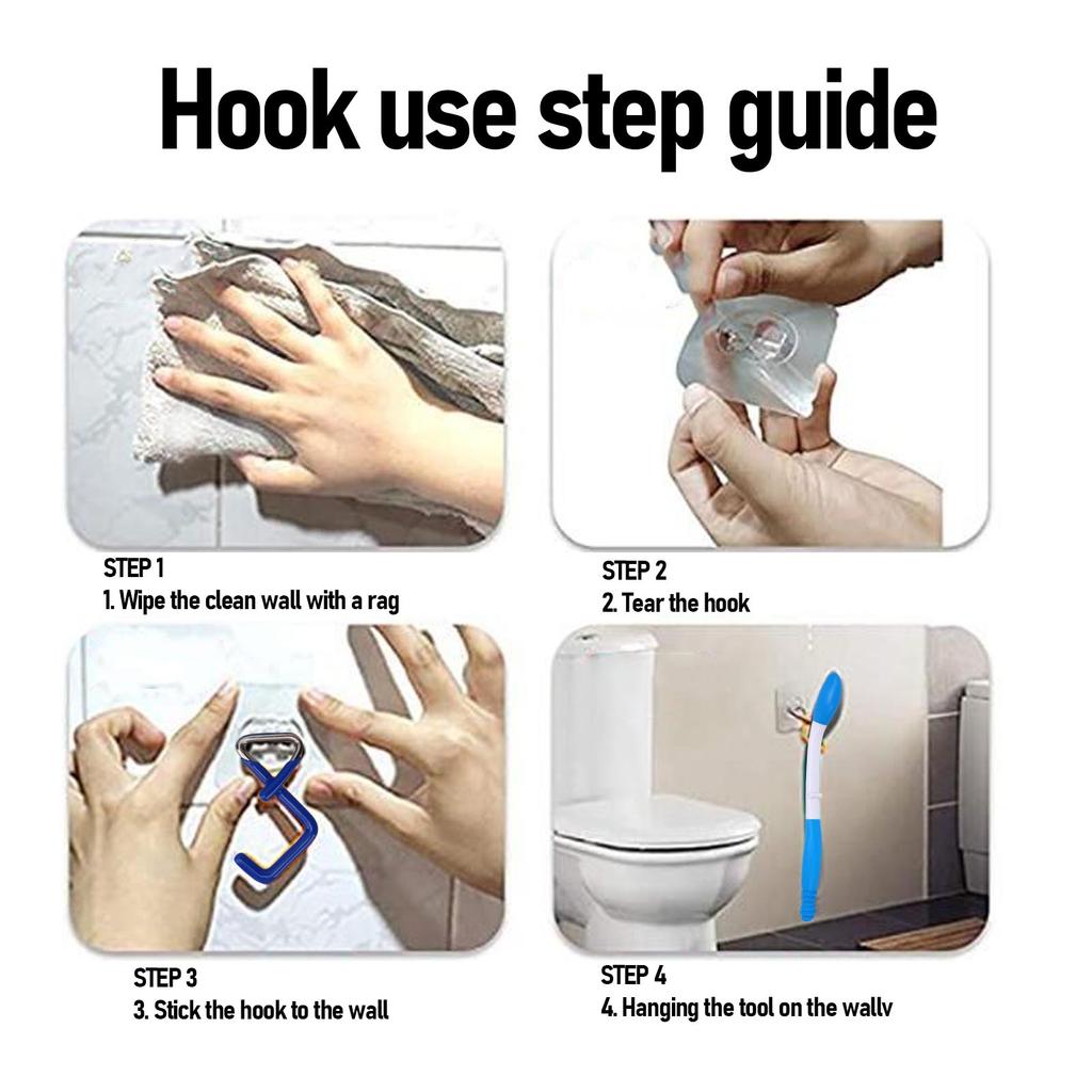 Butt Wiper Tool Long Reach Comfortable End Self Assist Toilet Wiping Aid Tool Folding for Individuals