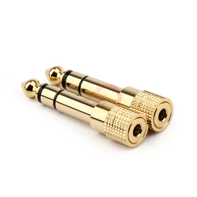 Gold-Plated 6.35mm Male To 3.5mm Female Stereo Adapter