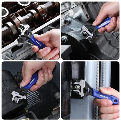 WORKPRO Adjustable Monkey Wrench, Mini Spanner, Maximum Opening Width 20mm, Adjustable, Graduations, Lightweight, for Pipe, Faucet, Plumbing, Repair W