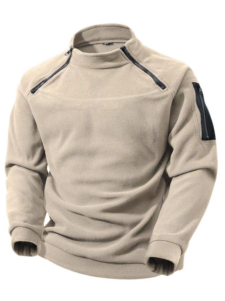 Men's Double Zipper Collar Hoodie - Autumn/Winter Trendy Street Casual Jacket
