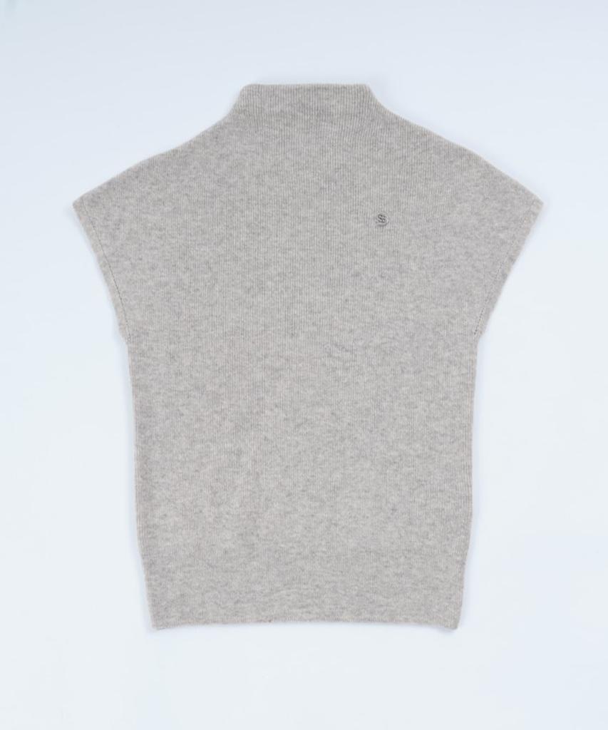 STARRYEYED Renewal Cashmere Mock Neck Cap Sleeve Knit (Oatmeal)