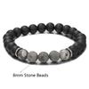 Handmade Natural Volcanic Stone Snowflake Stone Bead Bracelet Men's Retro 10/8mm Elastic Bead Couple Bracelet