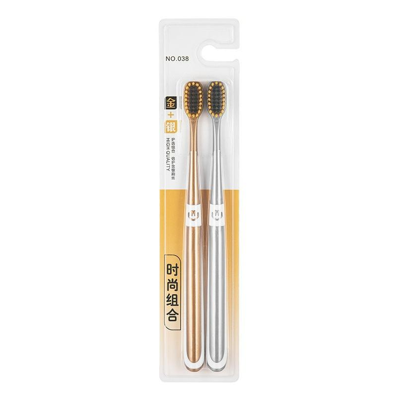 

Adult Couple Toothbrush High-grade Bamboo Charcoal Soft Toothbrush 2Pcs Individually Packaged Family Travel Manual Toothbrush