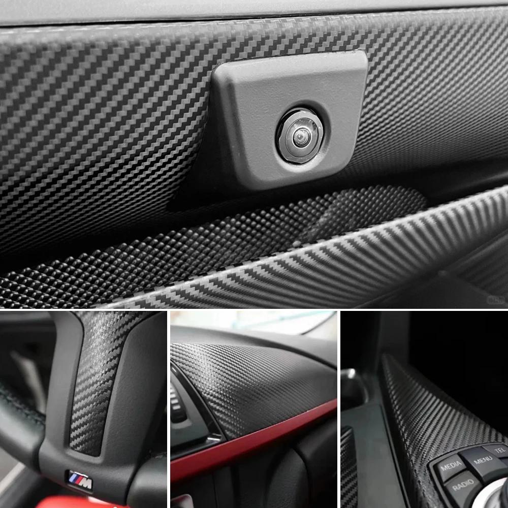 3D Carbon Fiber Car Adhesive Vinyl Wrap 150x300cm Roof Hood Cover Black Bumper Protective Car Film Covering for Auto Accessories