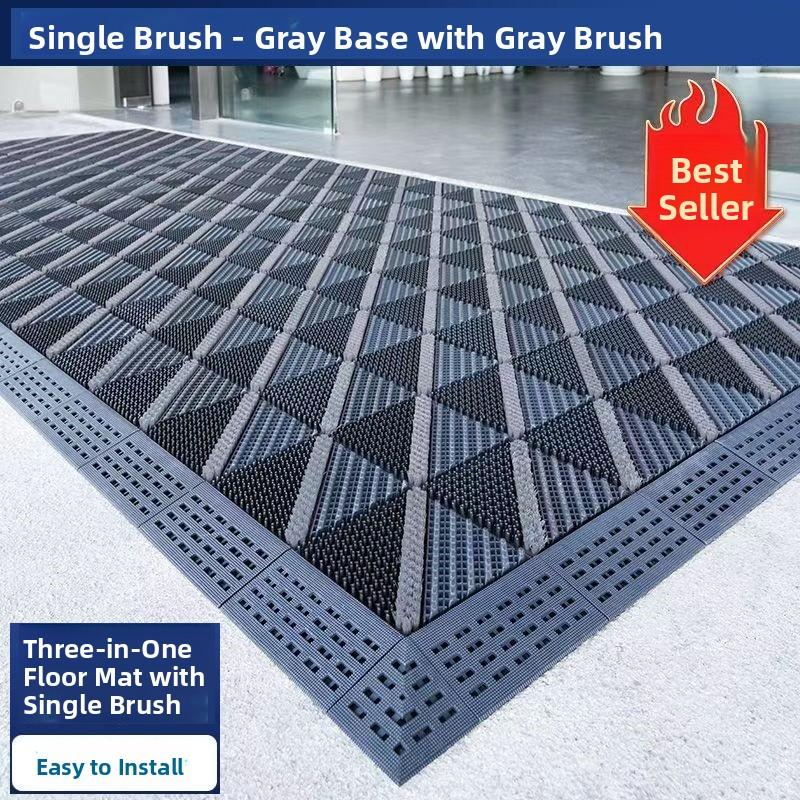 

Tee-in-One Plastic Entrance Mat Anti-Slip Outdoor Hotel Commercial Dust Removal Door Mat Simple Sle Vacuum Cleanable Cust... 45cm*60cm (free small hammer)