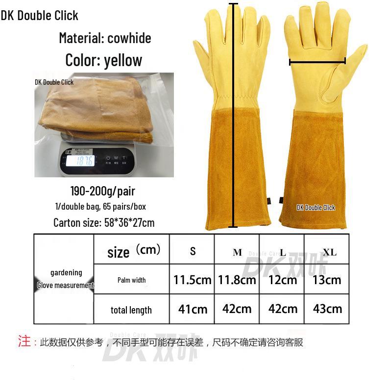 Cowhide Sheepskin Weld & Garden Gloves - Wear & Heat Resistant, Soft Leather Labor Protection