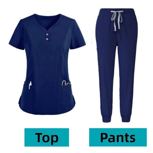 Unisex Medical Uniforms For V-Neck Nurse Scurbs Set Women Hospital Doctor Workwear Oral Dental Surgery Work Uniform Short Sleeve
