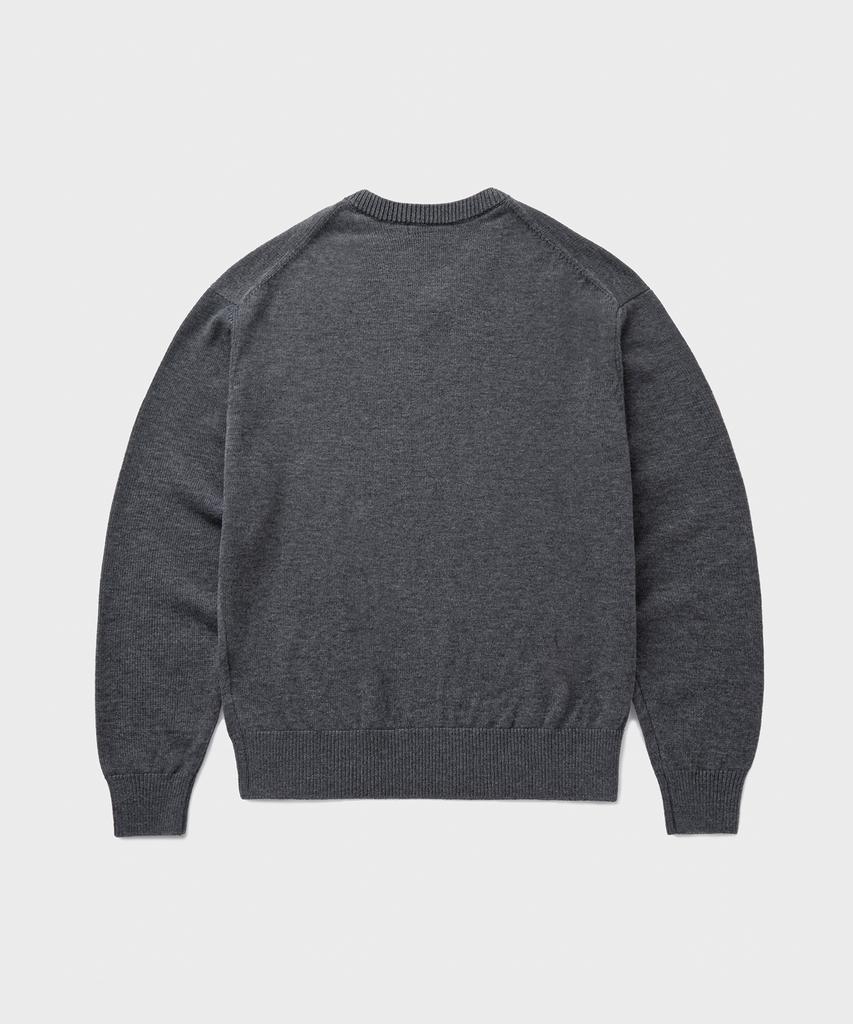Beulaendideu [Superior] Cloud Superfine V-Neck Knit [Charcoal]