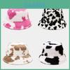 Cow Print Bucket Hat Women Winter Warmth Sun Protection Fashion Cap For Spring Autumn Casual